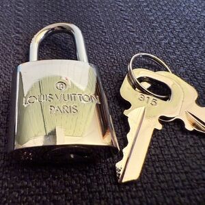 Louis Vuitton Shiny Silver Padlock with Two Keys